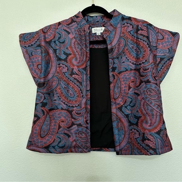 Molly bracken women’s paisley printed open strong shoulder jacket xs extra small - Picture 1 of 3